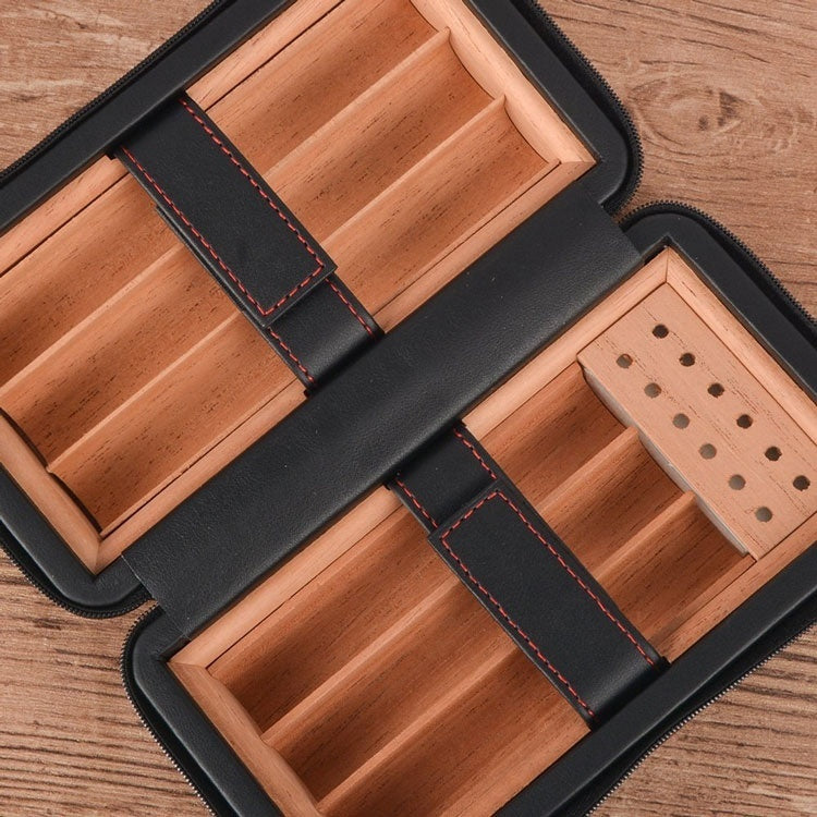 Travel Leather Cigar Humidor Case